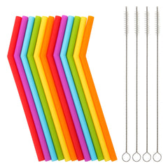 12 pack reusable silicone straws for kids