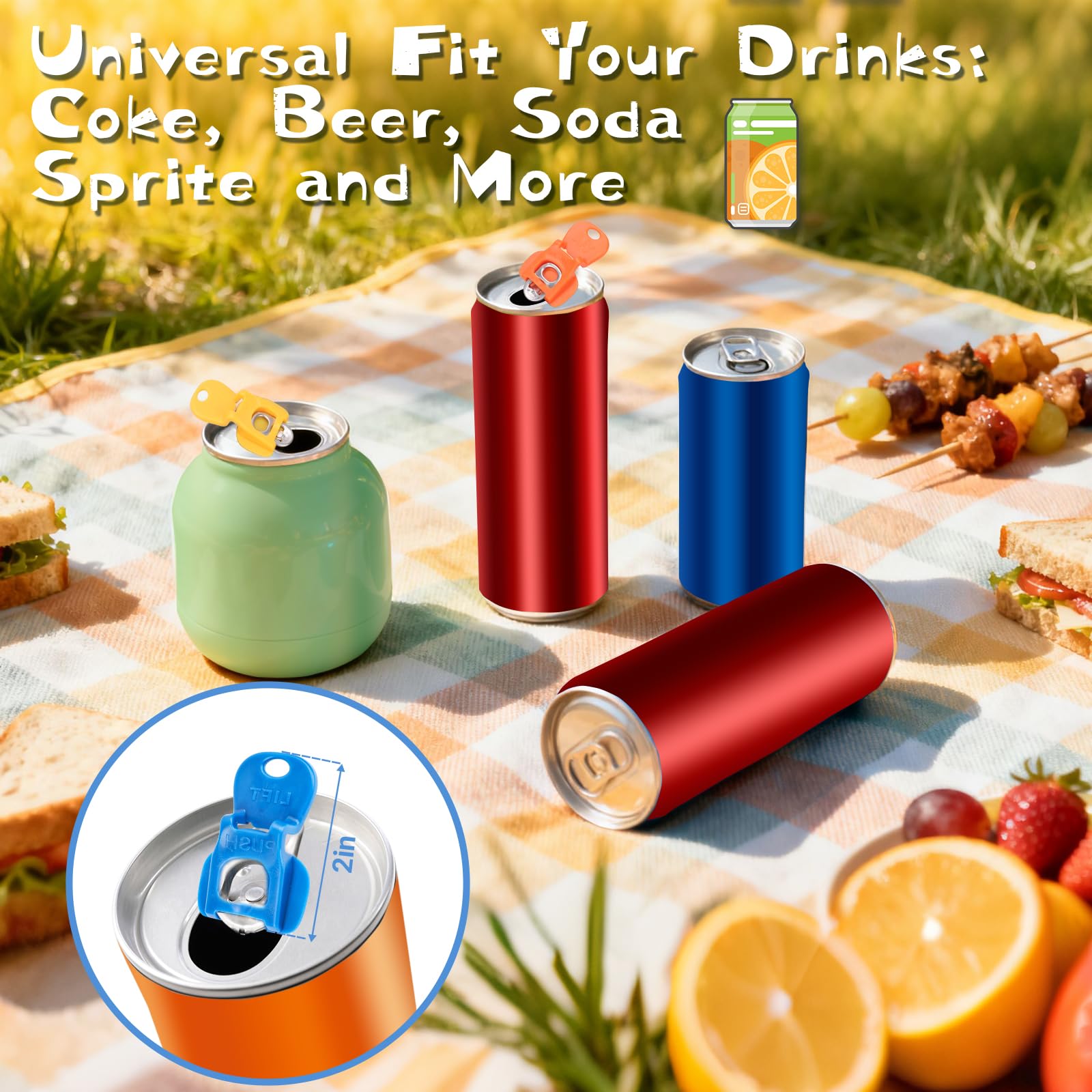 Reusable soda can covers for on-the-go use
