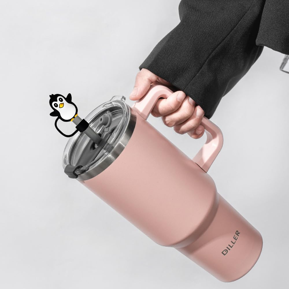 four-piece straw covers for stanley cup tumbler with handle