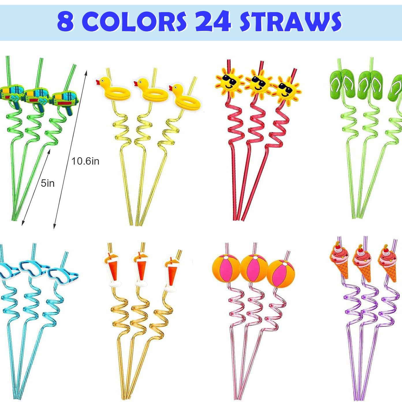 Reusable BPA-free plastic straws for hot and cold drinks