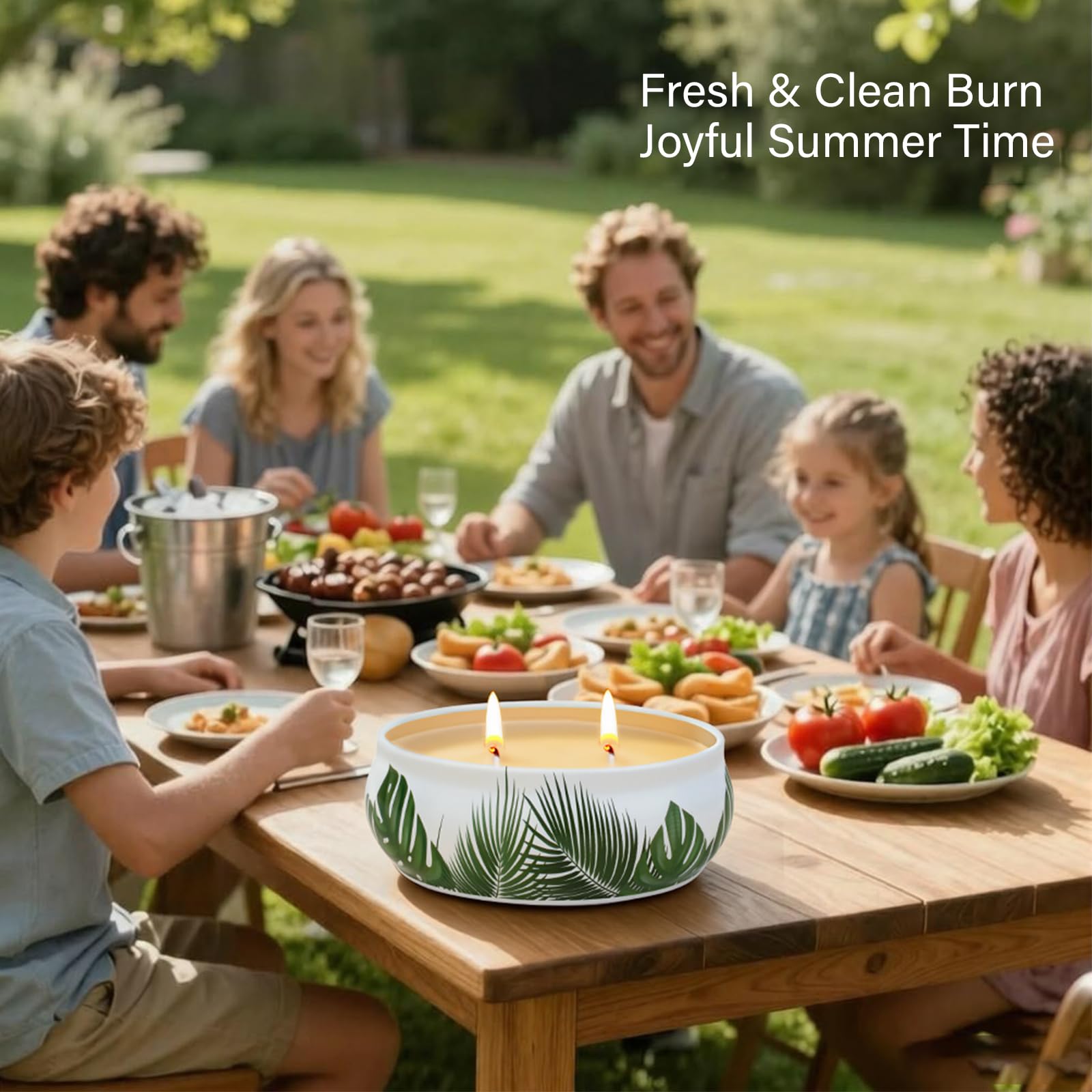 4-pack citronella candles for camping and home use