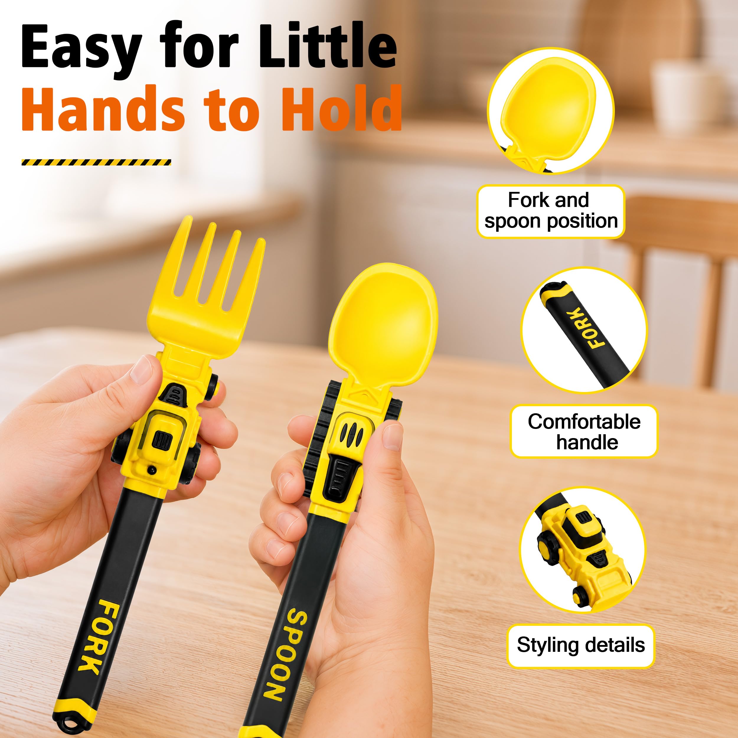 Soft curved silicone handles for small hands