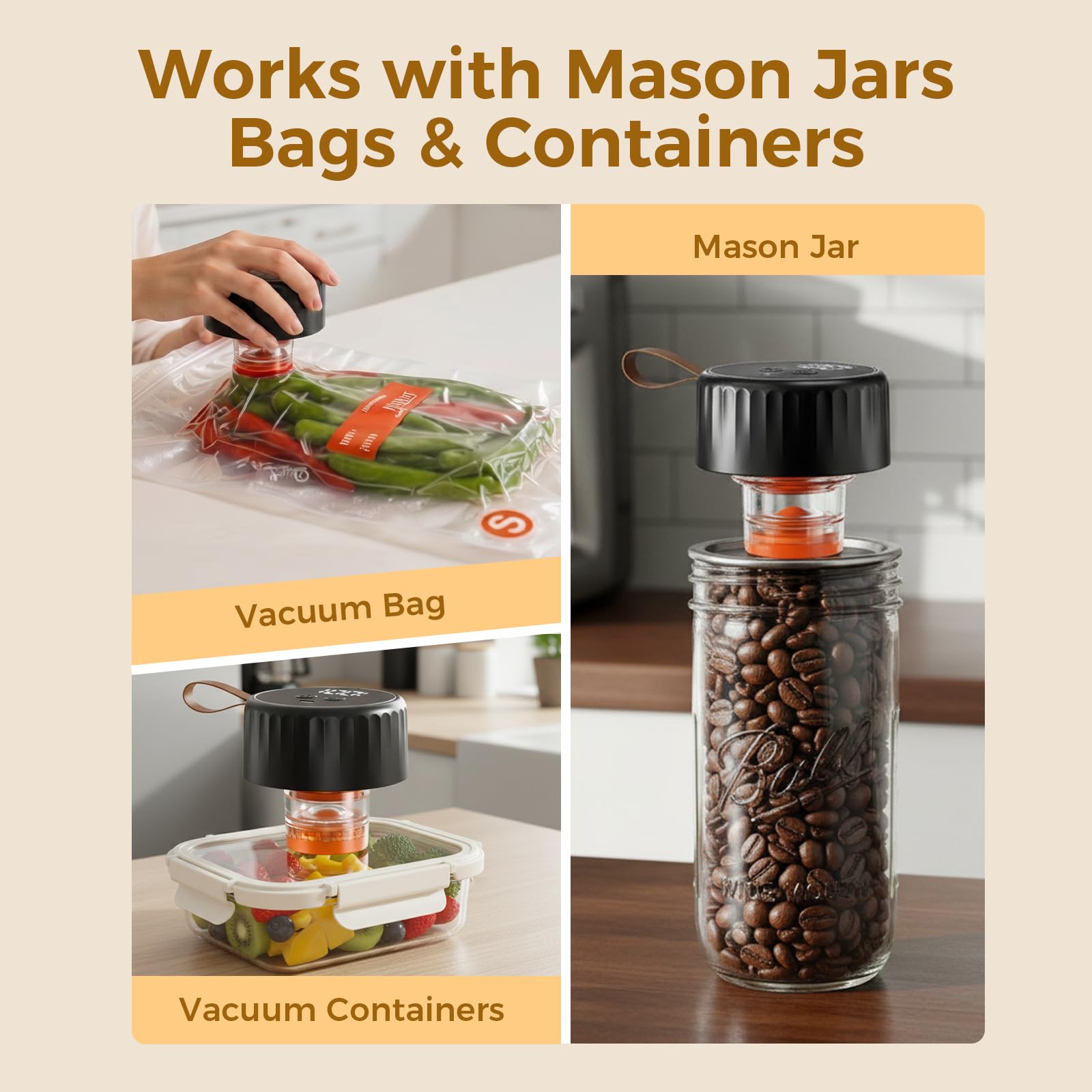 20 reusable vacuum bags included