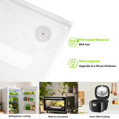 reusable BPA-free vacuum sealer bag set for food