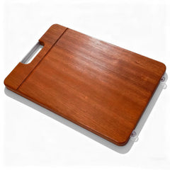 Reversible double-sided ebony cutting board with non-slip feet