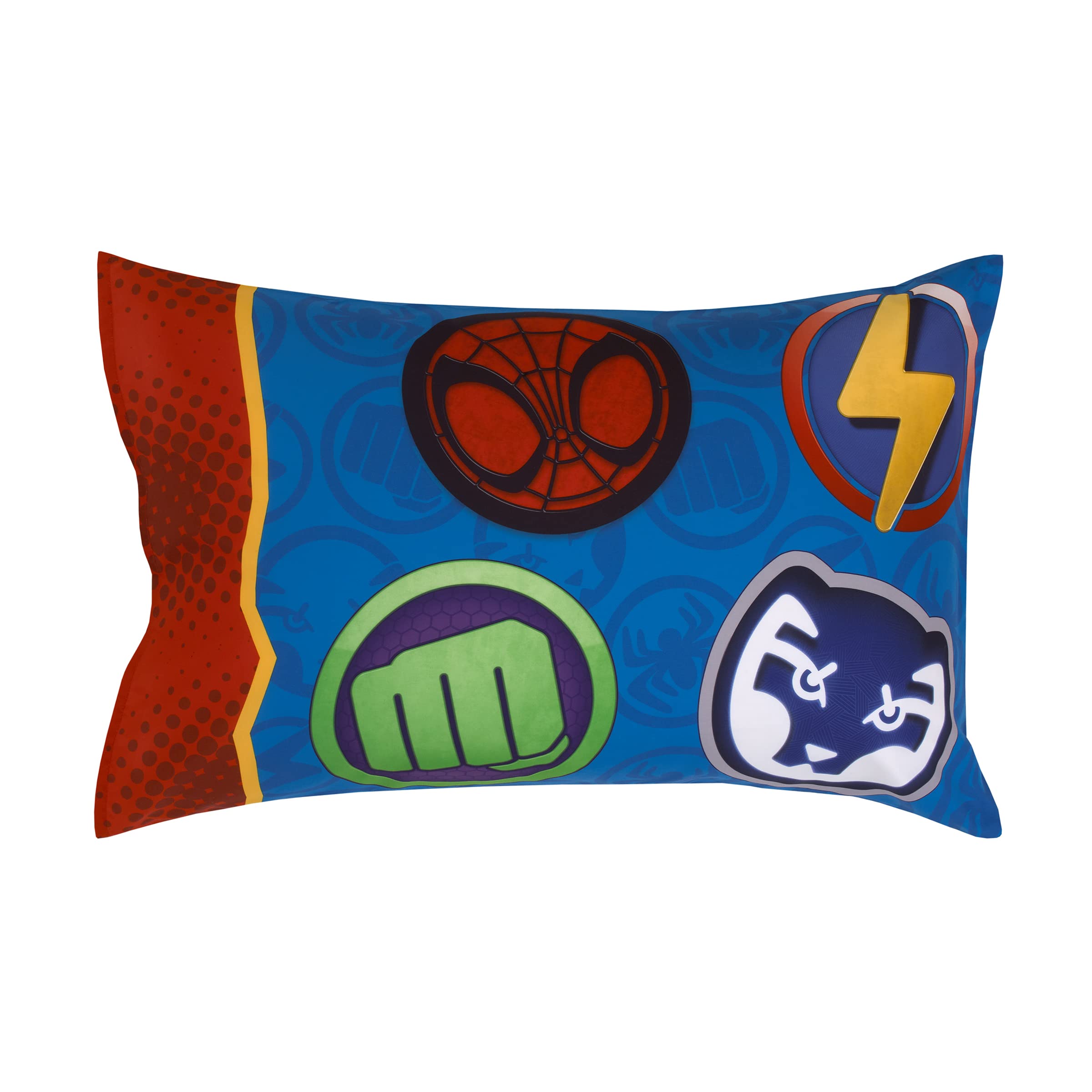 Reversible pillowcase 20x30 featuring Spidey and friends