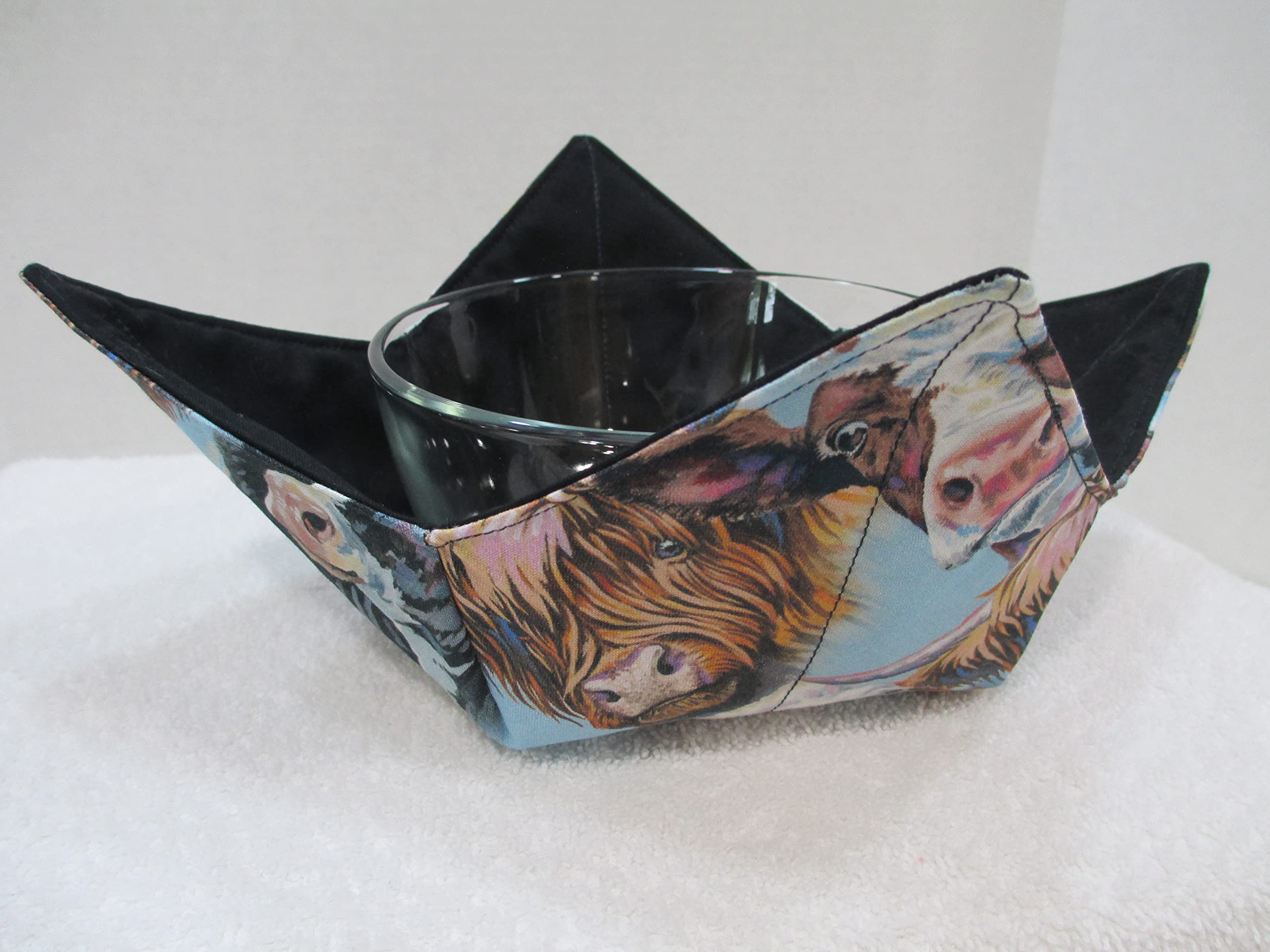 Reversible quilted bowl cozy 100% cotton