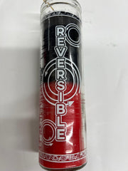 Reversible 2 color candle Black Over Red unscented wax in glass container