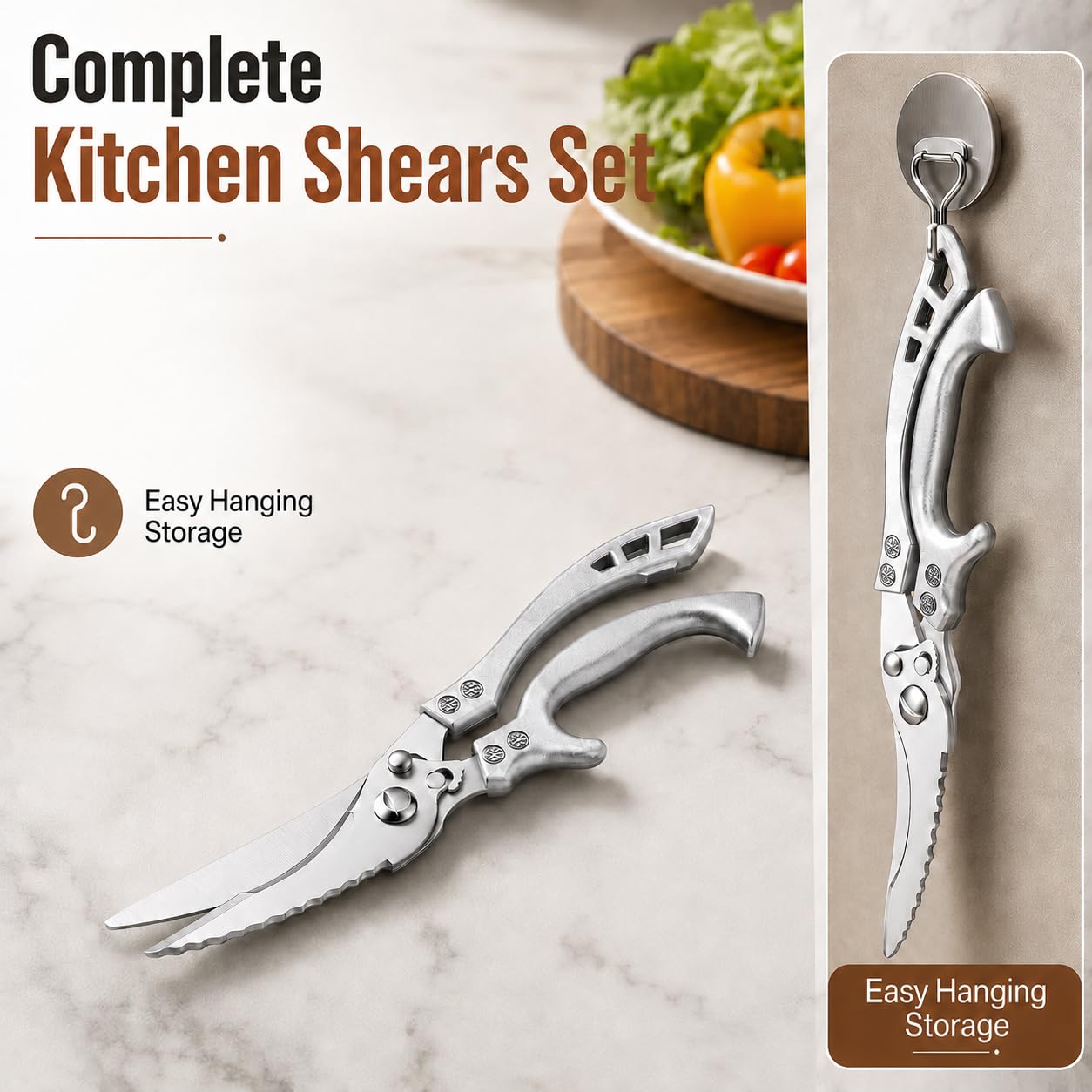 One-piece metal construction REWOP scissors