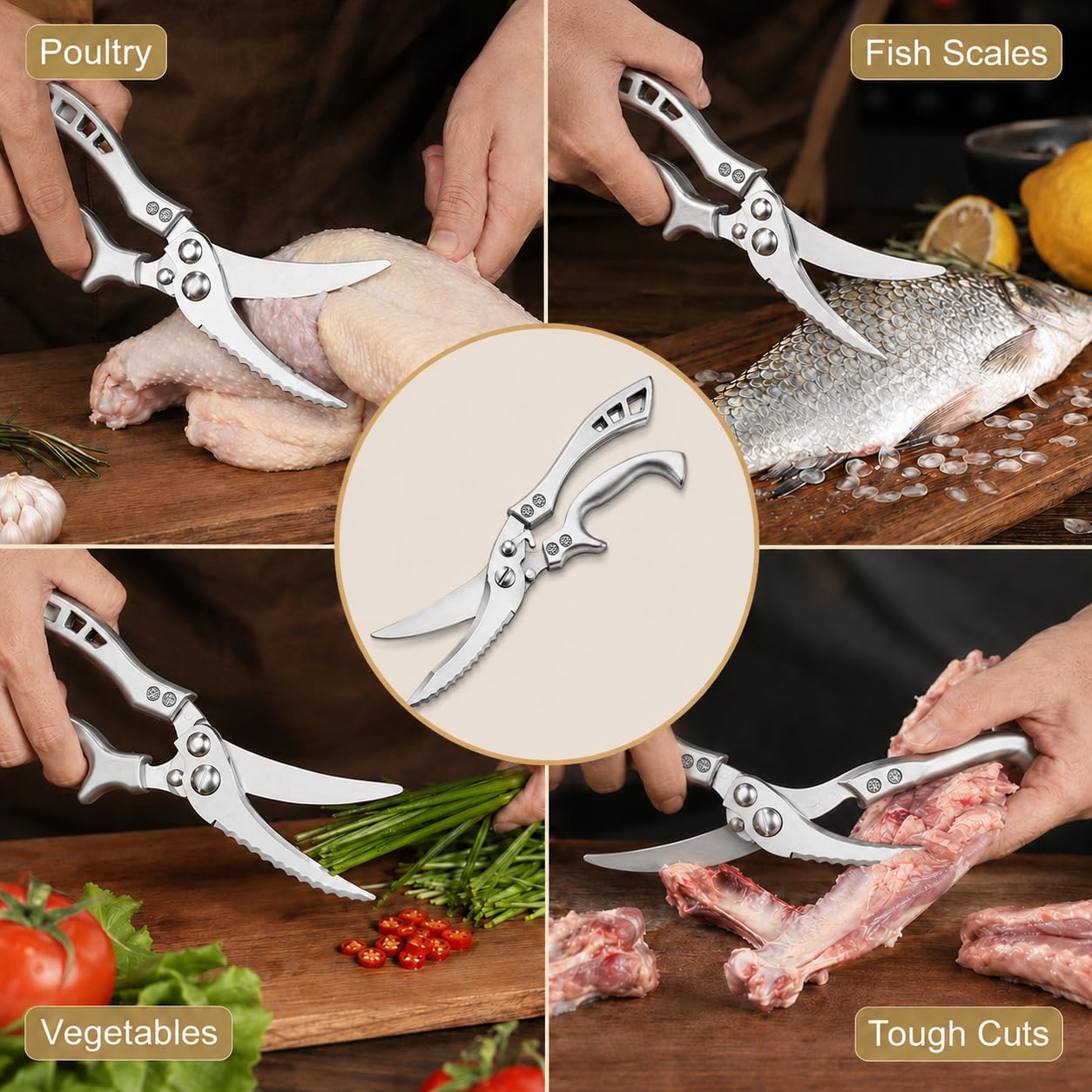 Heavy duty cutting performance REWOP scissors
