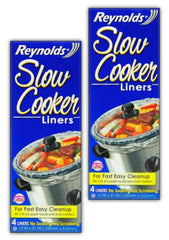 Reynolds Slow Cooker Liners four-count per package eight liners total shown