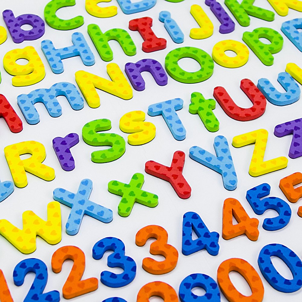 Classroom or home learning with magnetic letters and numbers