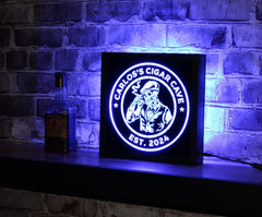 12x12 wood frame LED sign for whiskey bar or man cave
