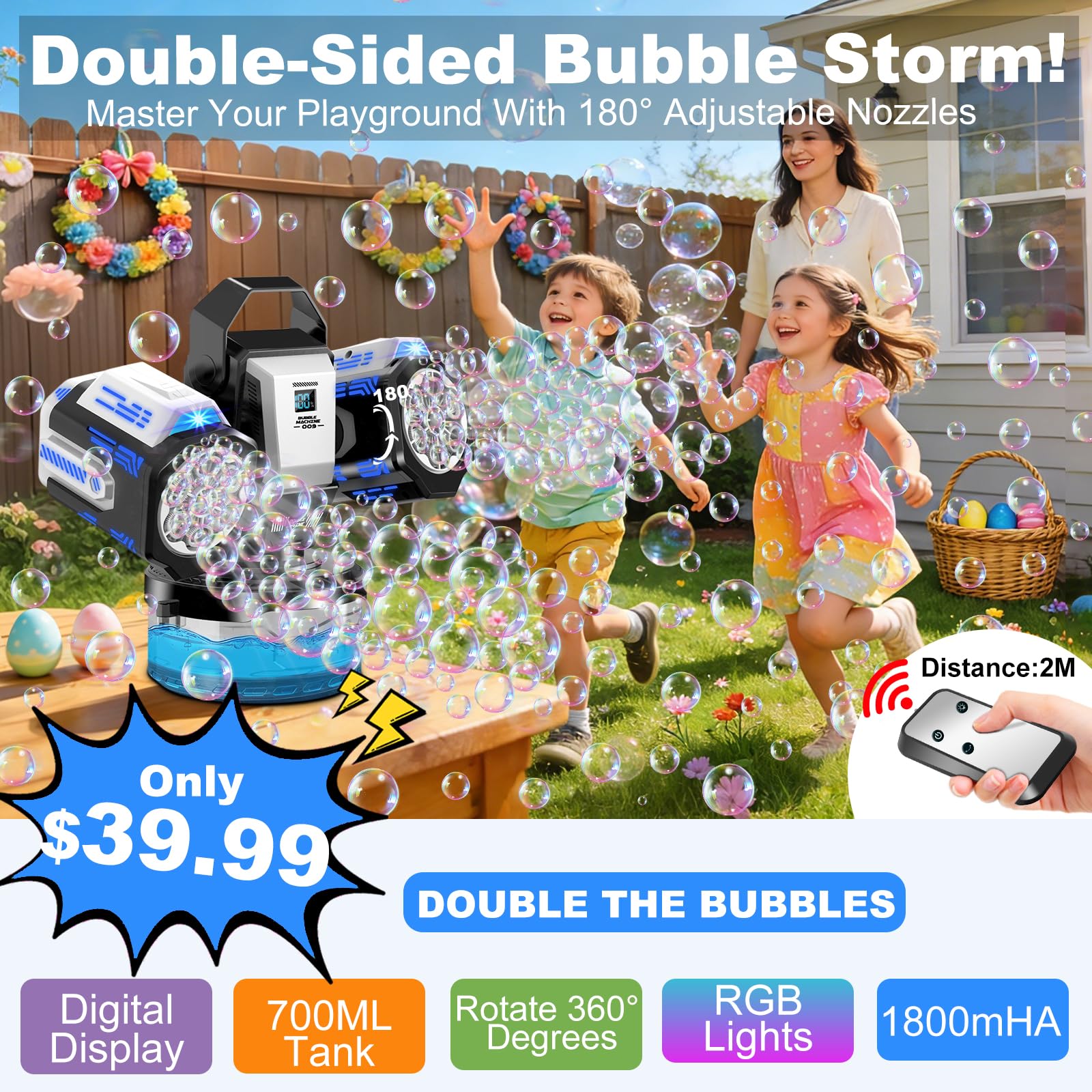 Bubble machine remote control with 6-foot range