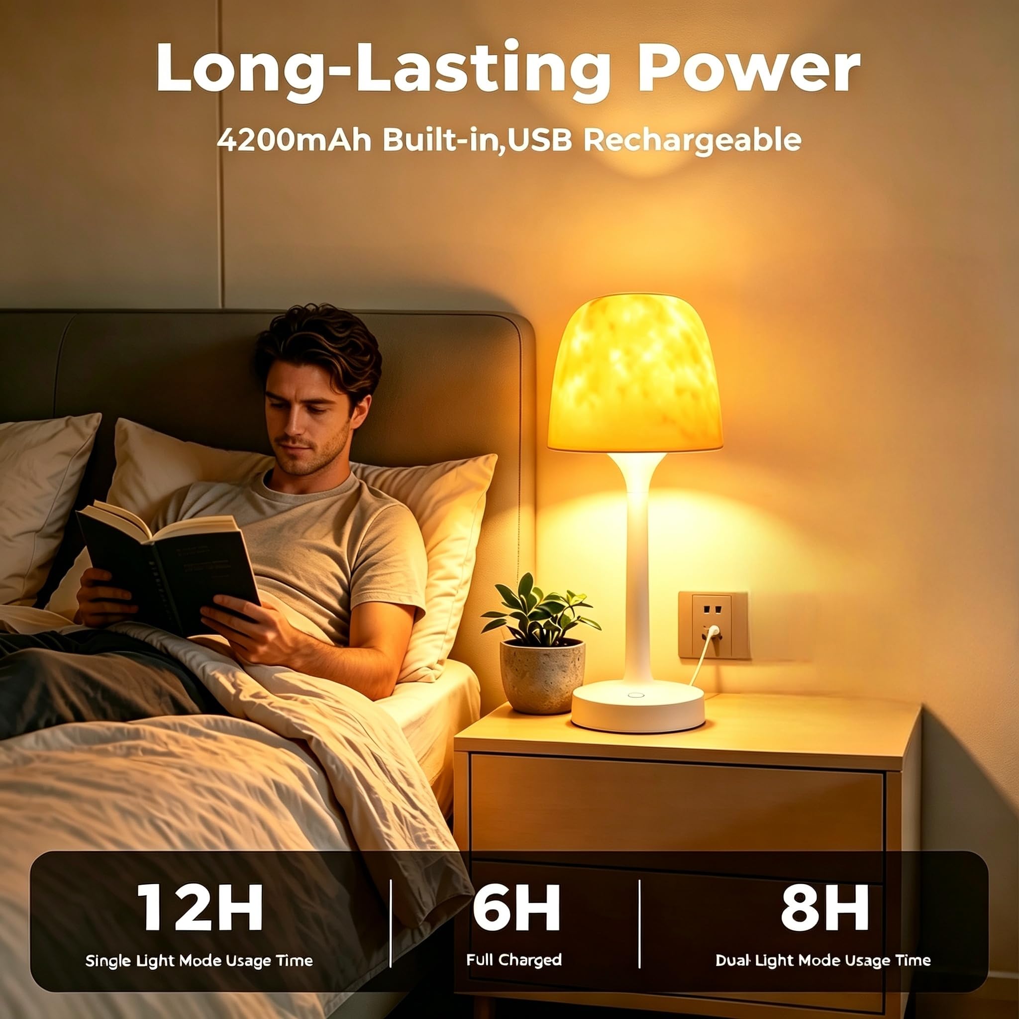 RGB mood lamp showing color changing options in a bedroom