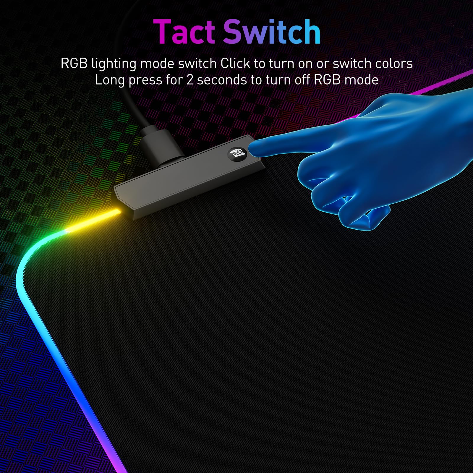 USB powered RGB Mousepad with 14 lighting modes