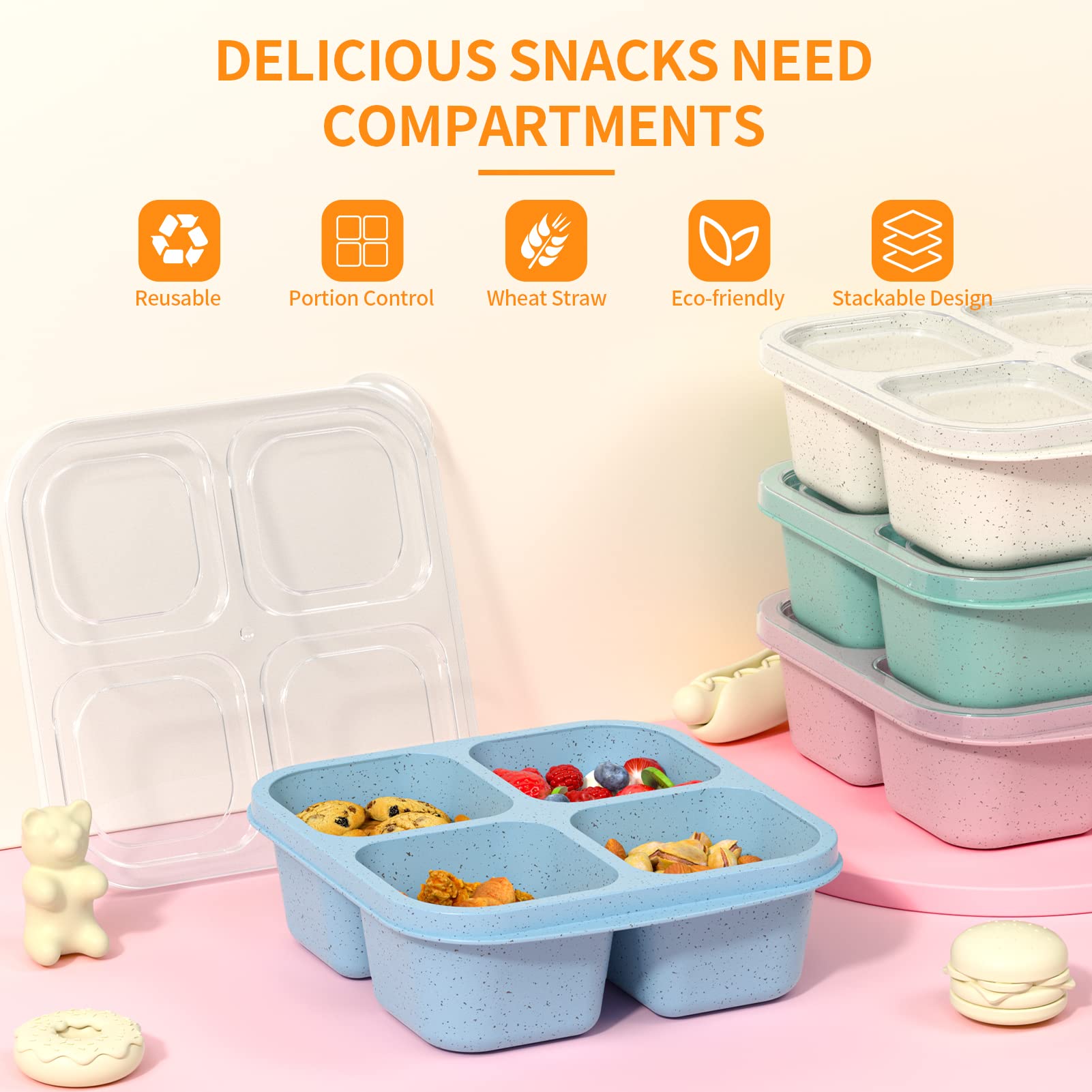 RGNEIN Bento Snack Boxes beige variant image