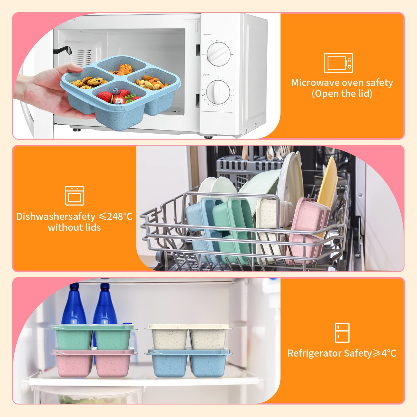 RGNEIN Bento Snack Boxes pink variant image