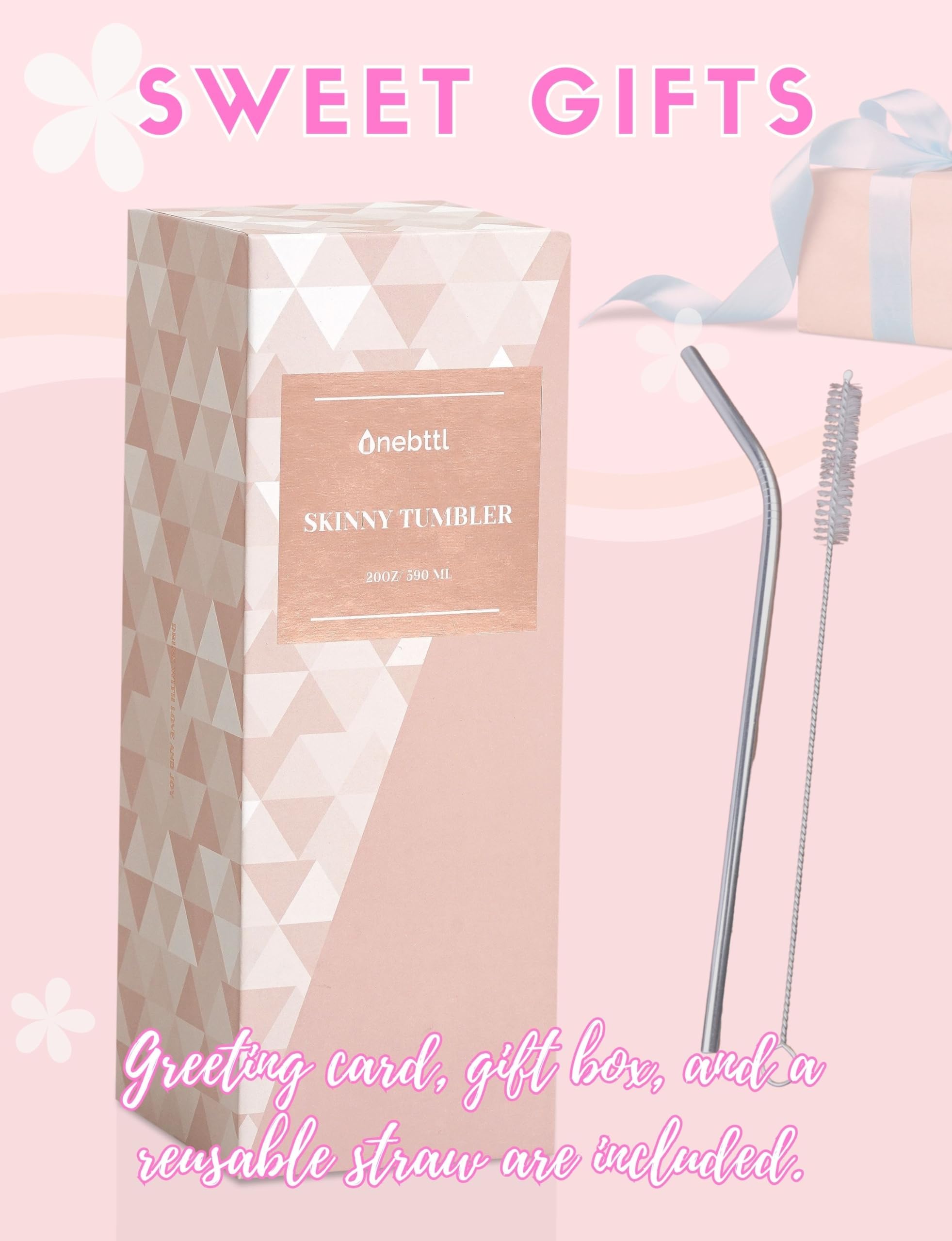 Bling tumbler for wedding celebrations with lid and straw