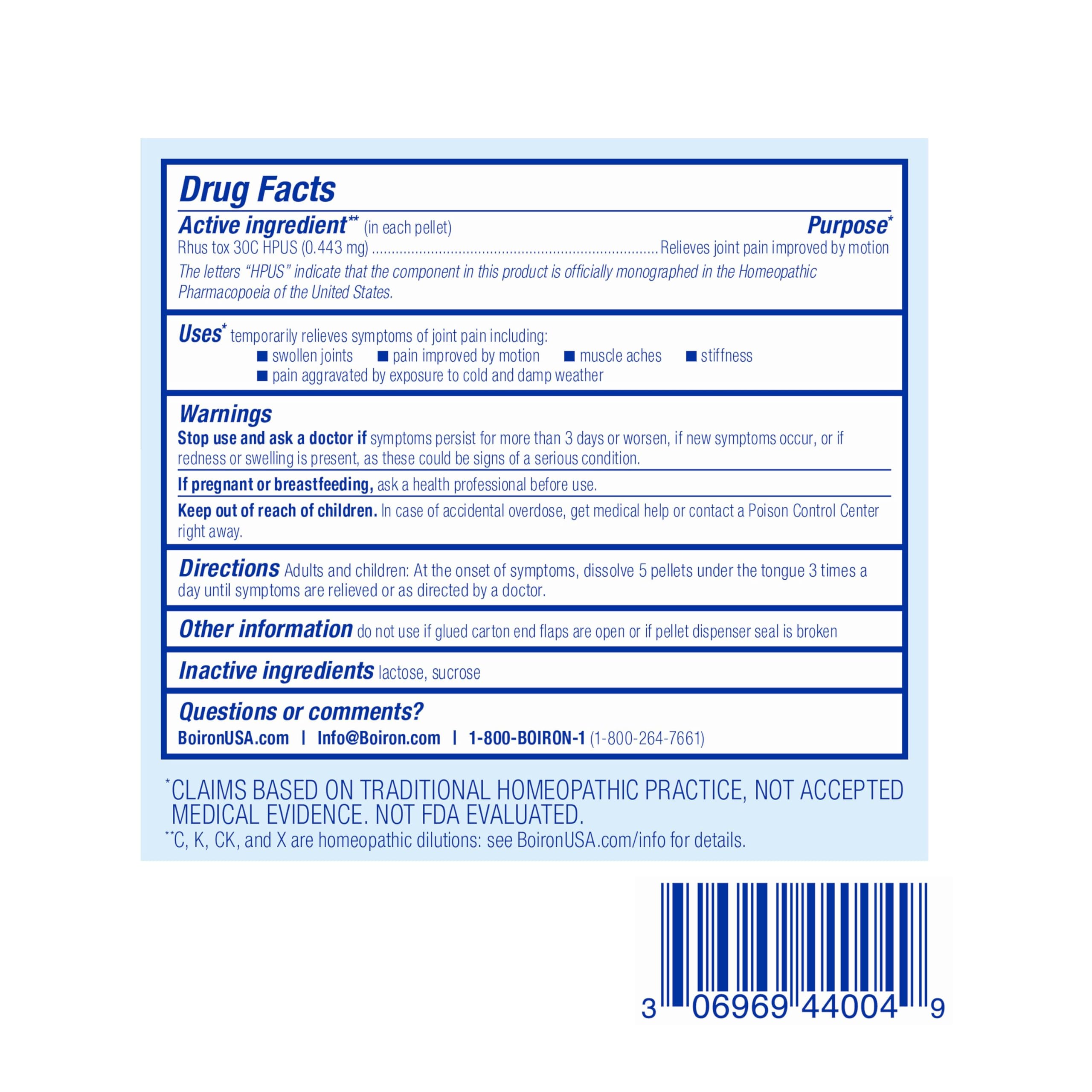 adult and child friendly homeopathic Rhus Tox 30C