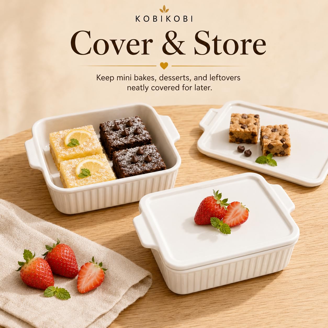 Two-pack ceramic bakeware set for versatile meal prep