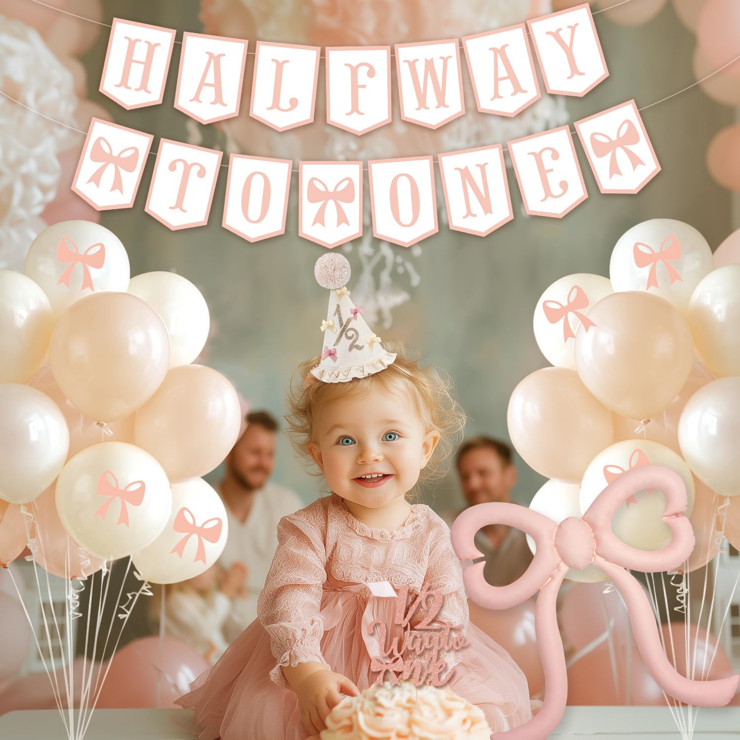Ribbon bows pack for half birthday party