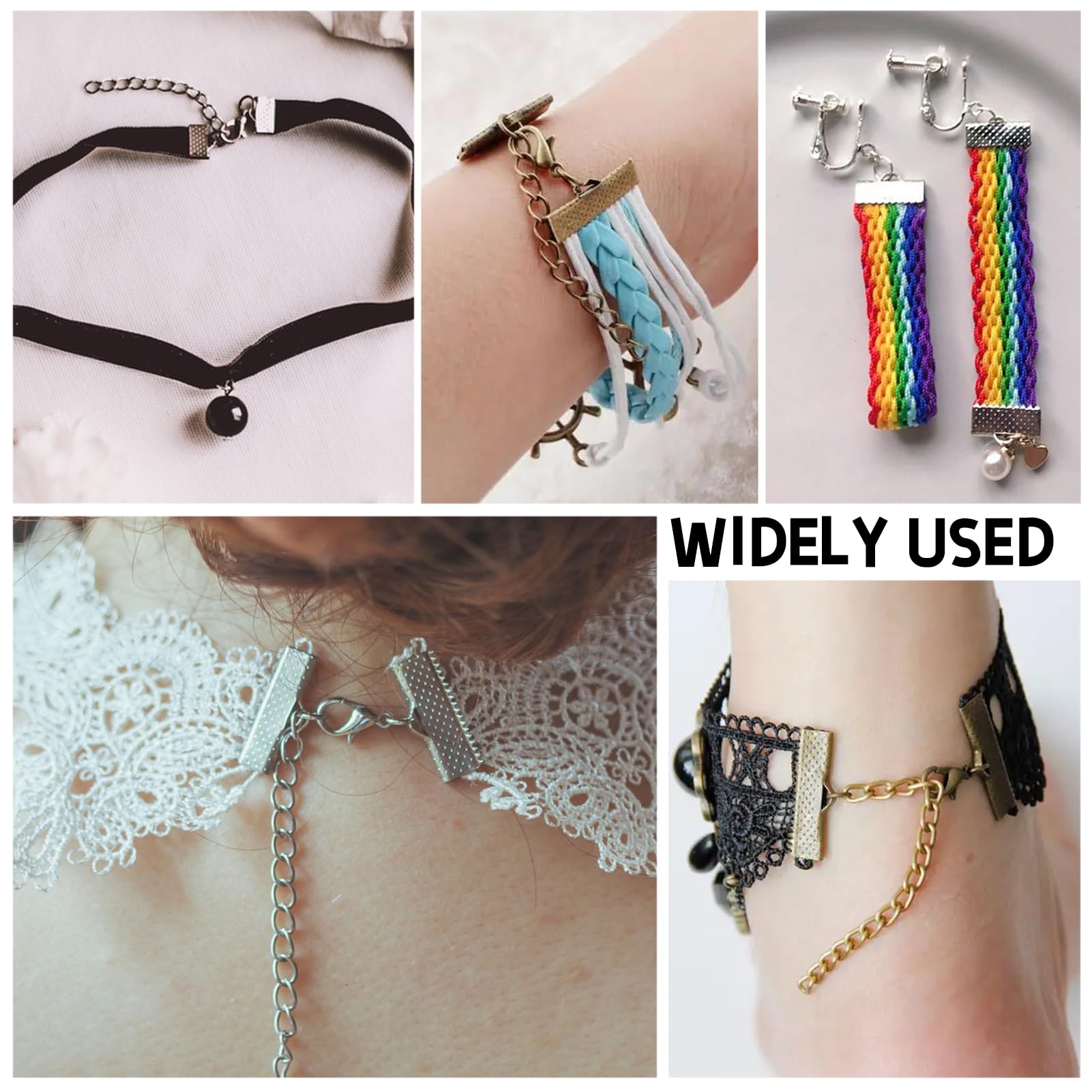 Ribbon ends mixed colors silver gold black antique bronze