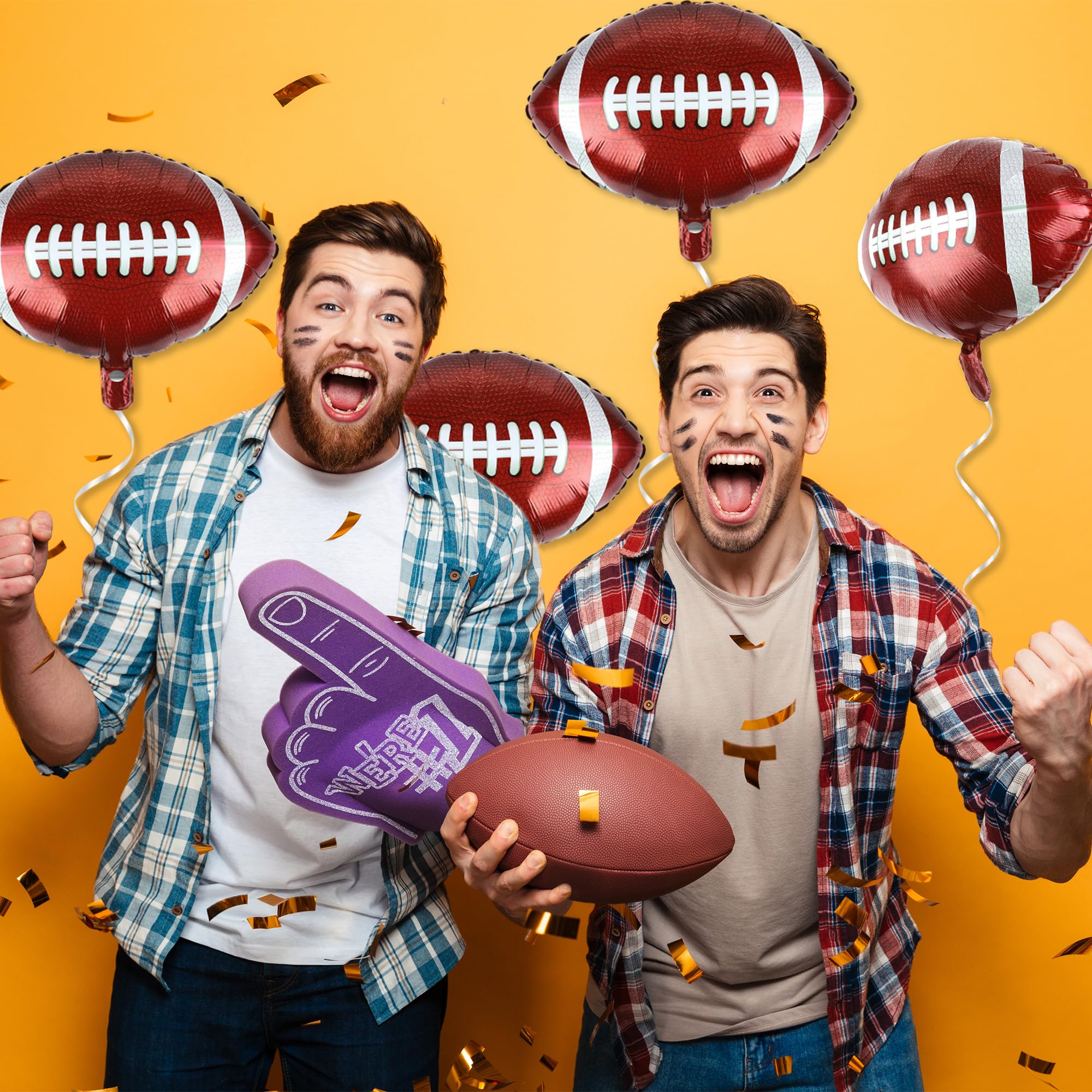 Pack of 12 football balloons for birthday or graduation parties