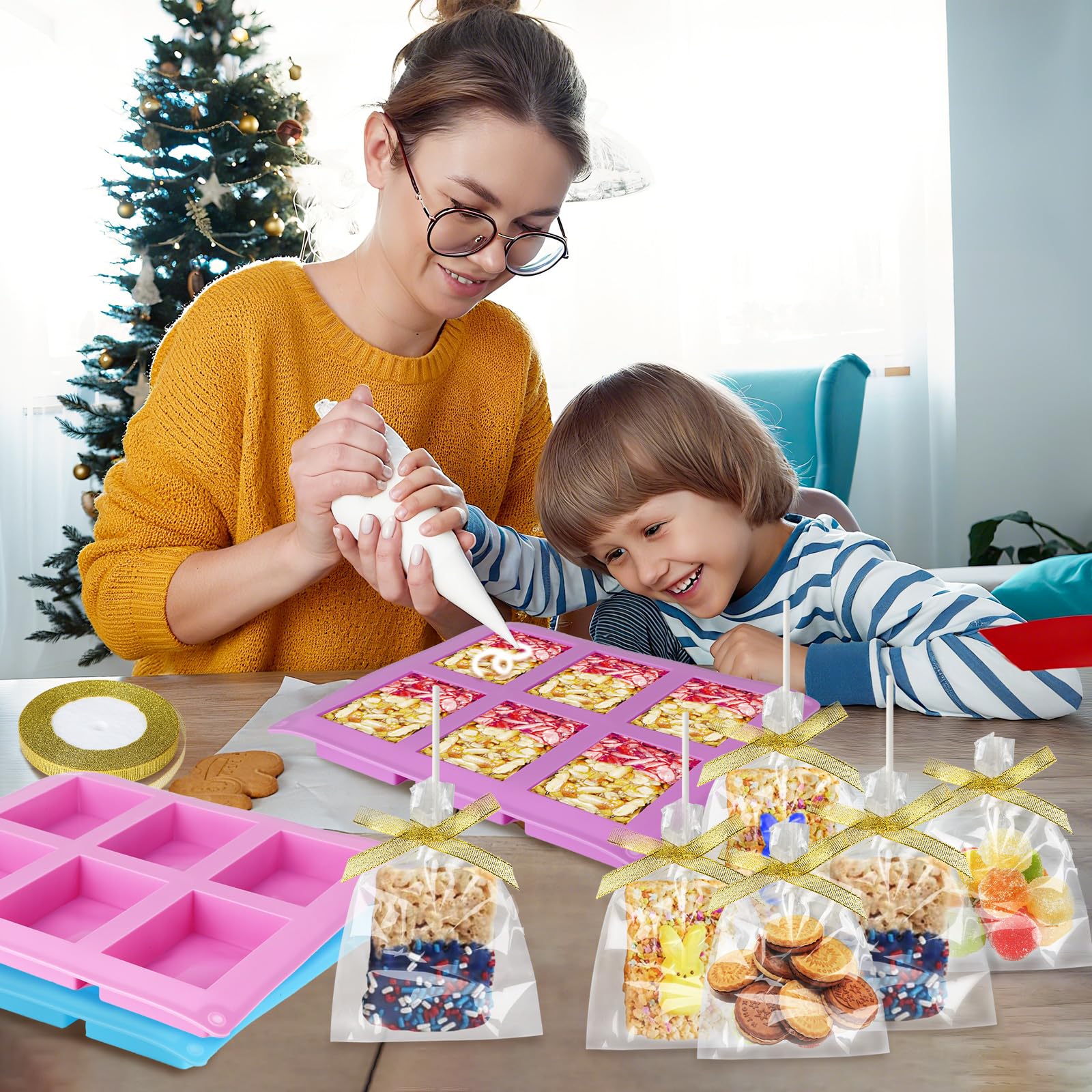 Color options pink blue purple and gold for Rice Krispy Treats Making Set