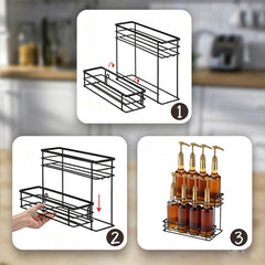 Rice rat syrup organizer fits 25.4 oz Torani and Monin bottles