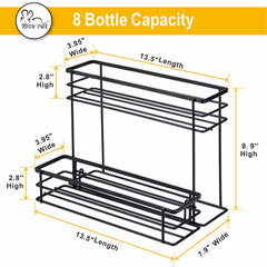 Rice rat two-tier black metal syrup rack for kitchen storage