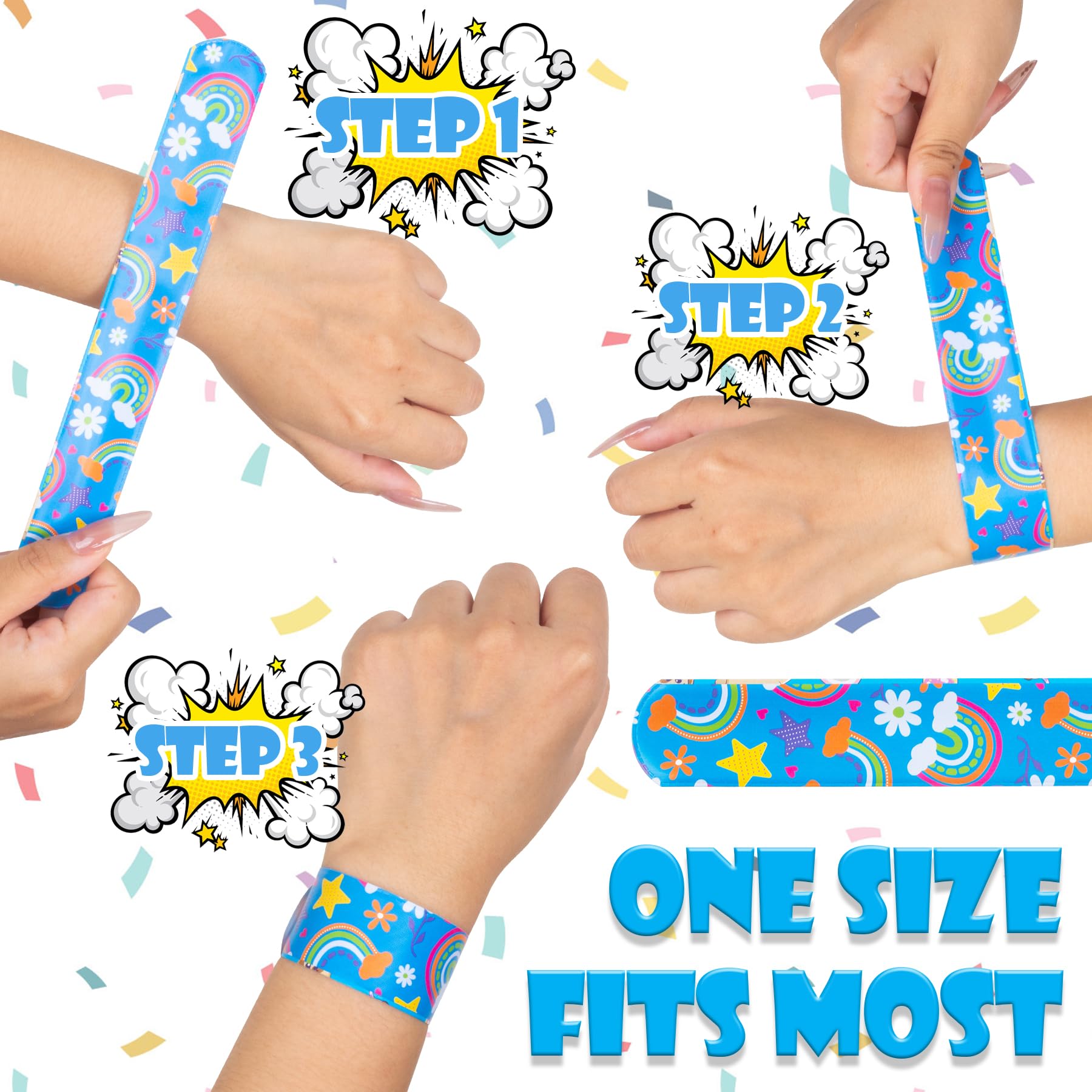bulk slap bracelets 60 pcs for kids