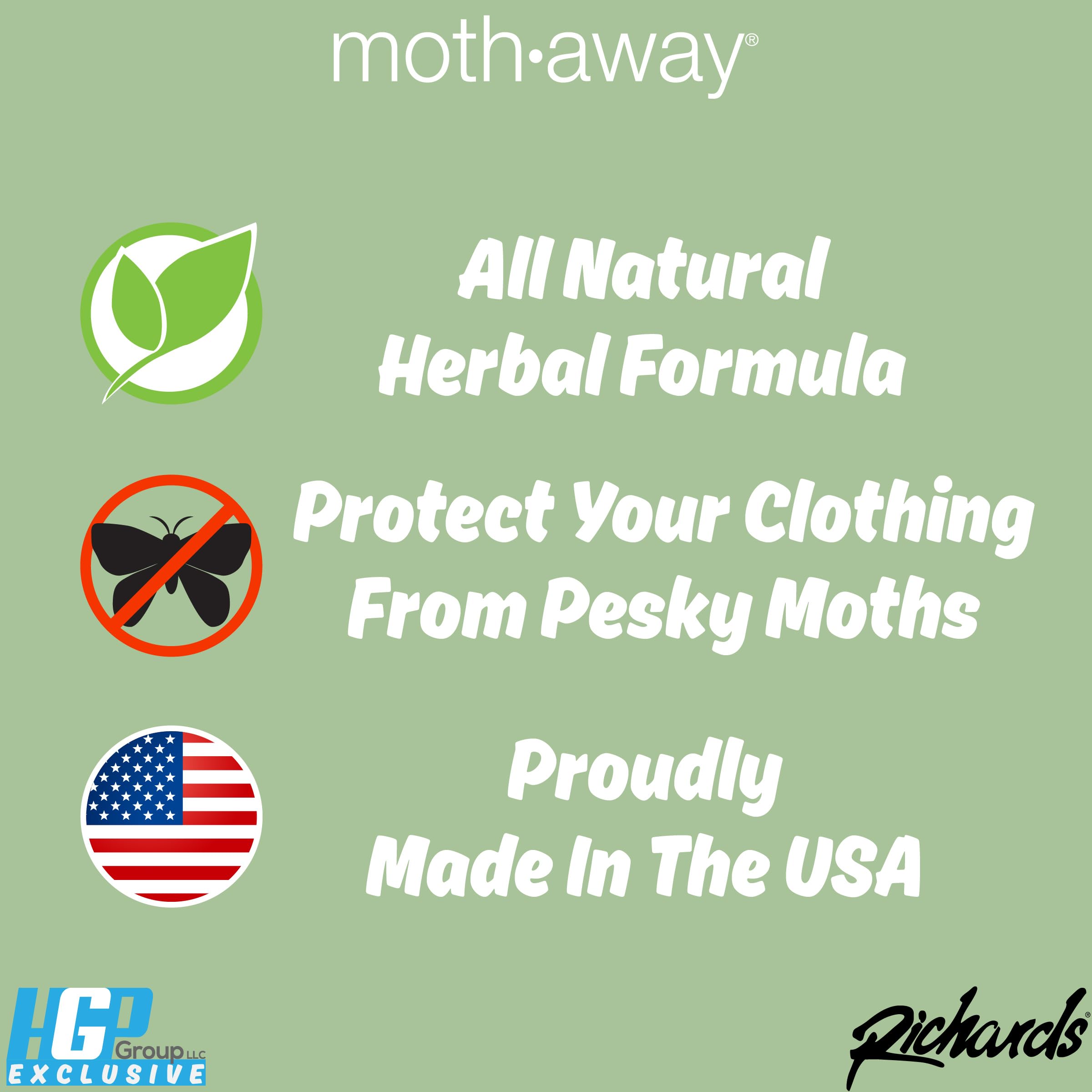 Moth Away sachet with optional hanging hook