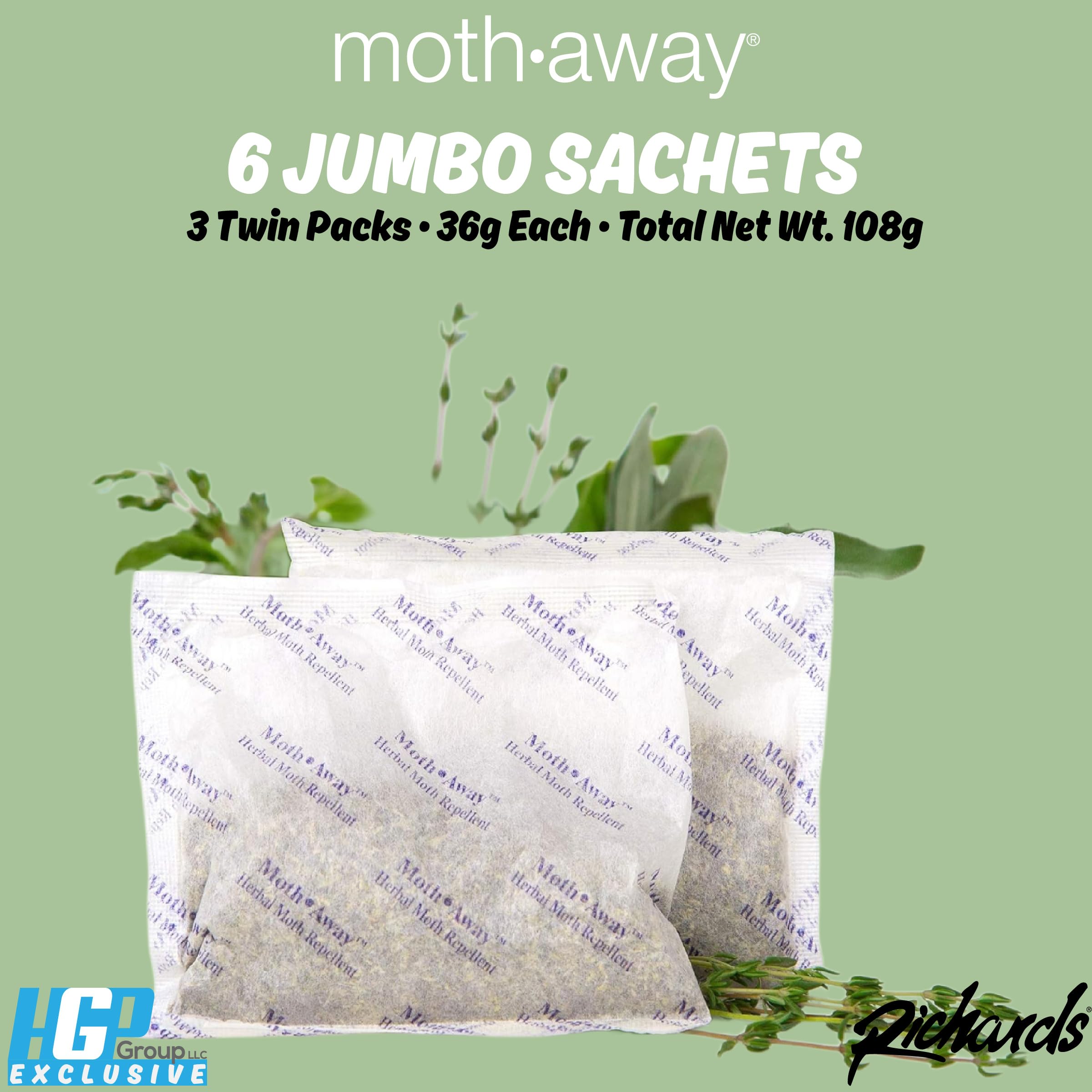 Closet storage use Richards Homewares Moth Away sachets