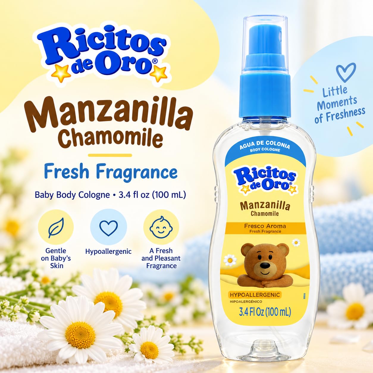 Compact travel friendly Ricitos de Oro fragrance