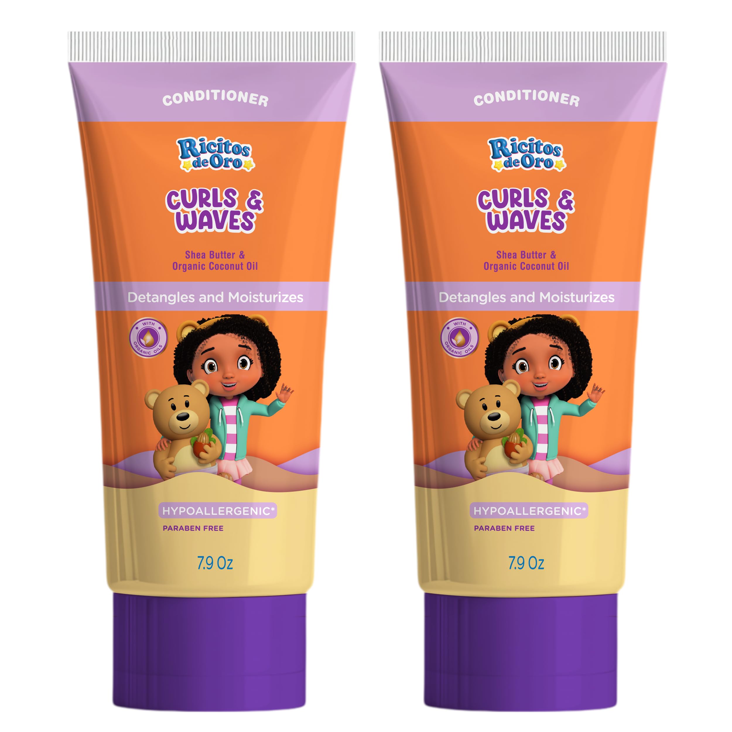 Ricitos de Oro Curl Conditioner 7.9 oz bottle designed for kids in a 2-pack