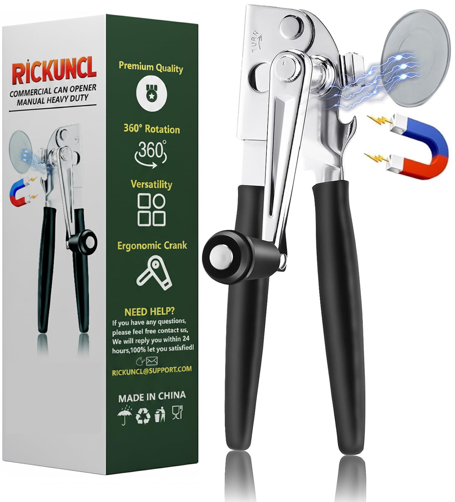 RICKUNCL commercial can opener manual stainless steel body