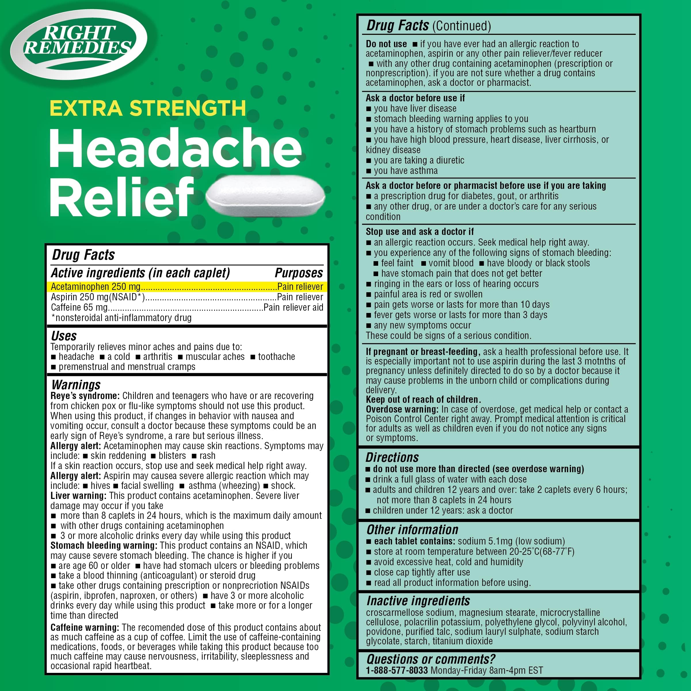 Right Remedies 300 caplets bottle packaging