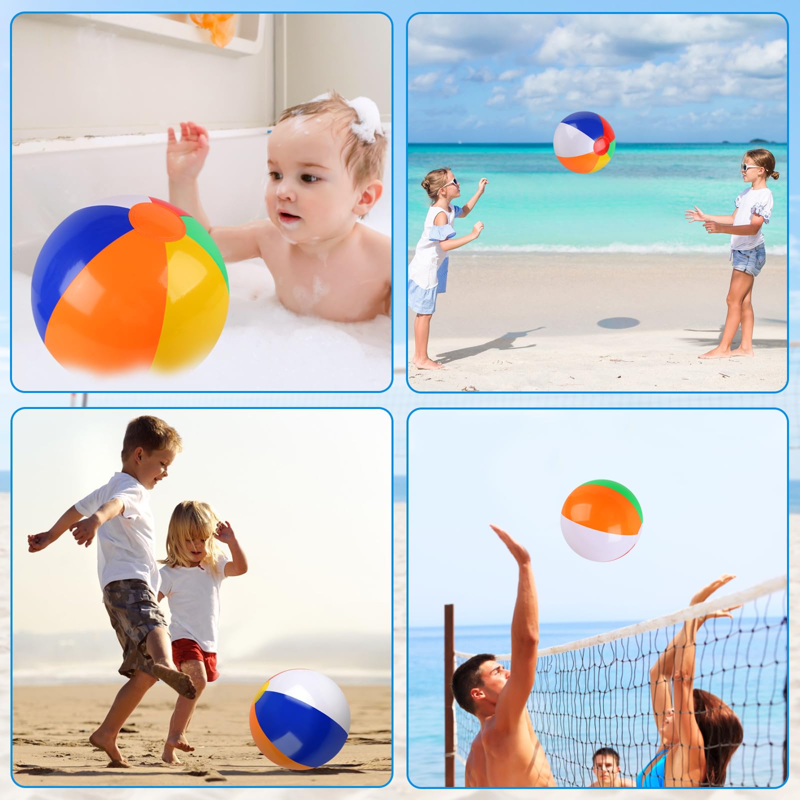 Rindion 6 pack beach balls for water games and summer parties