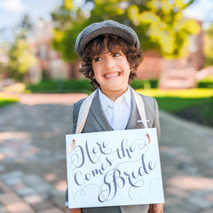 Ring bearer sign 11x8.5 inches linen cardstock