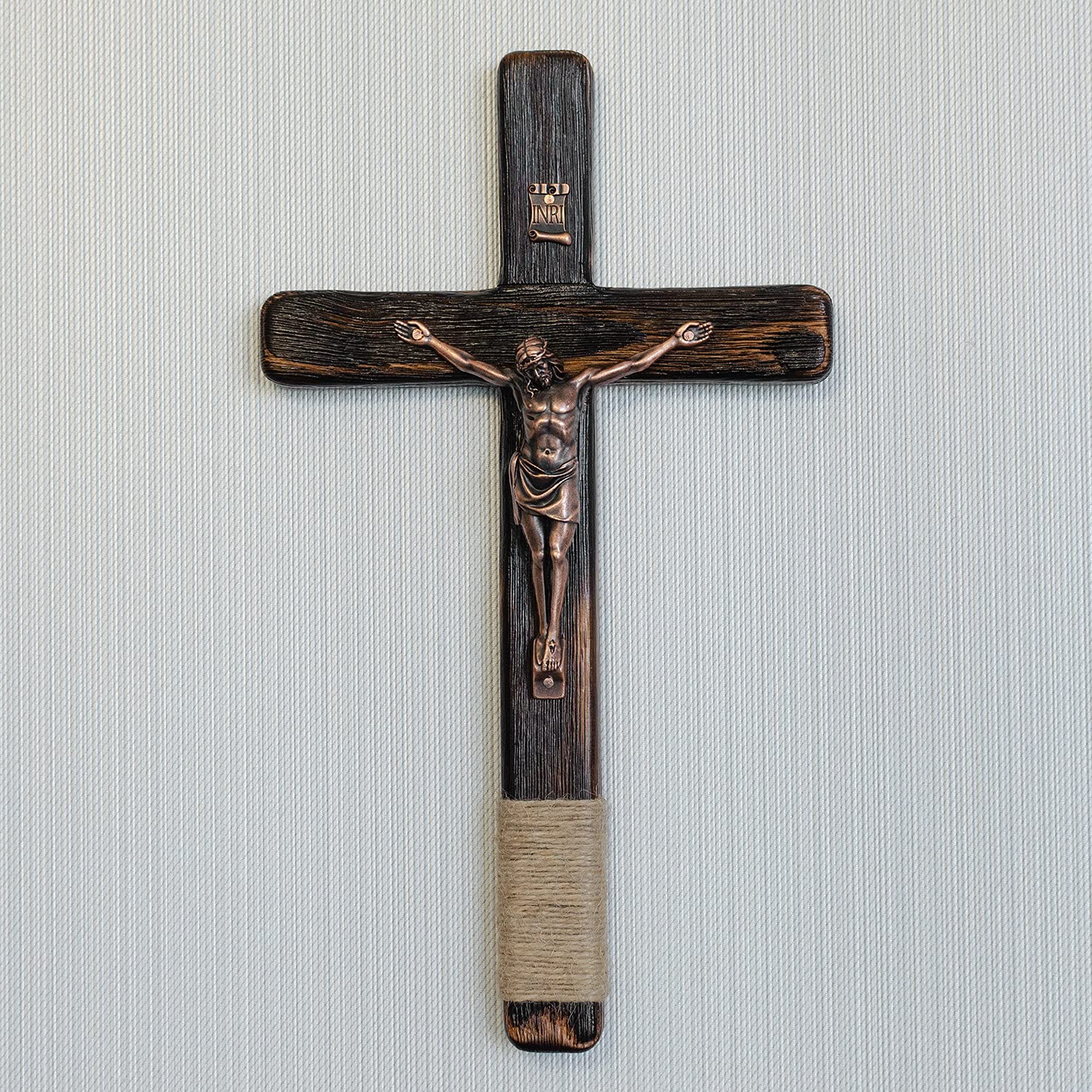 Handcrafted wooden rosary included with cross
