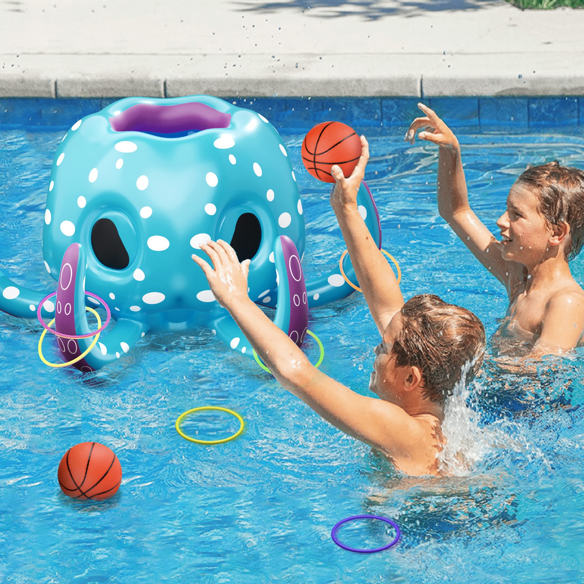 Sturdy octopus float provides stable water play