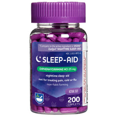 Rite Aid Natural Sleep Aid Caplets 200 Count bottle