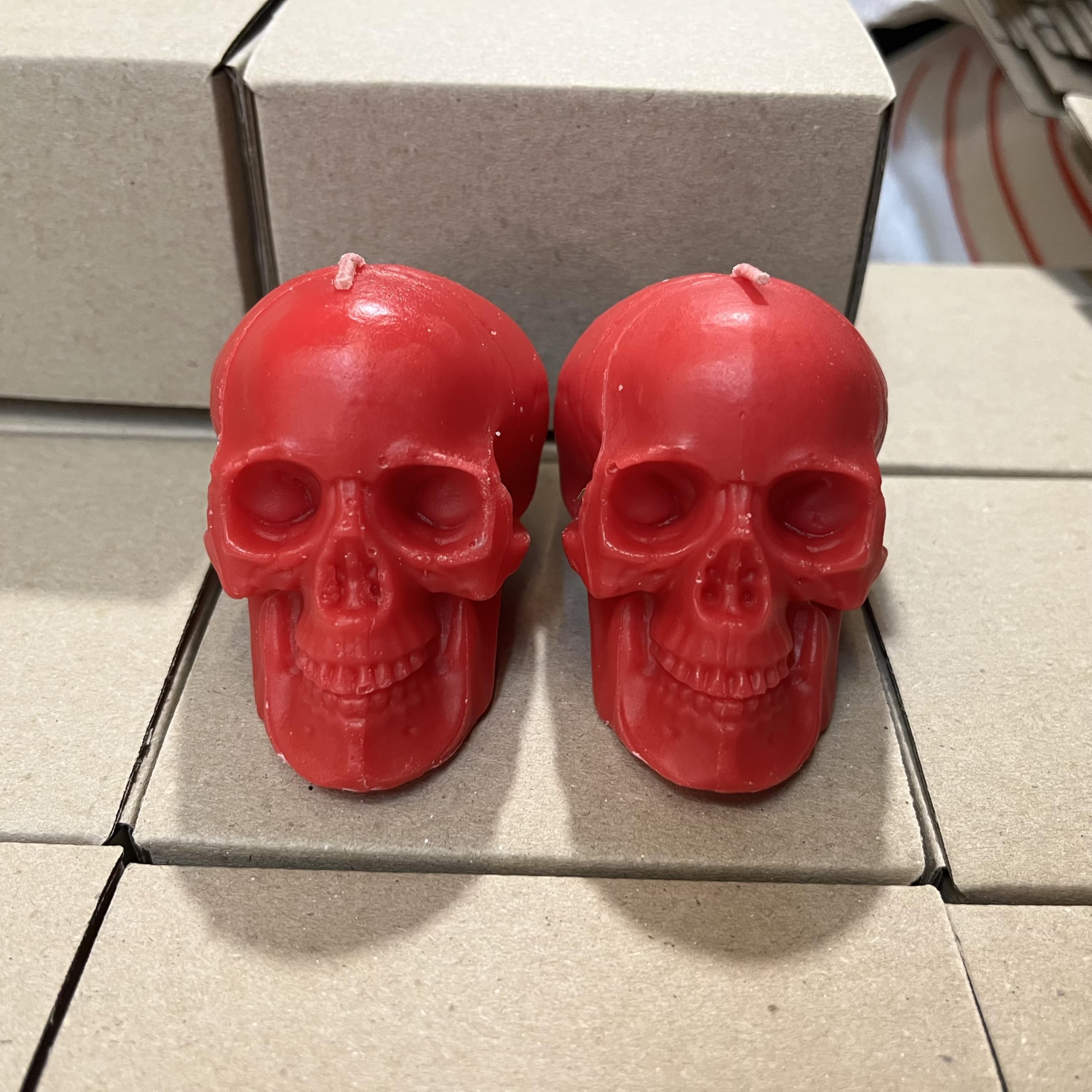Ritual candles red skull for energy and passion