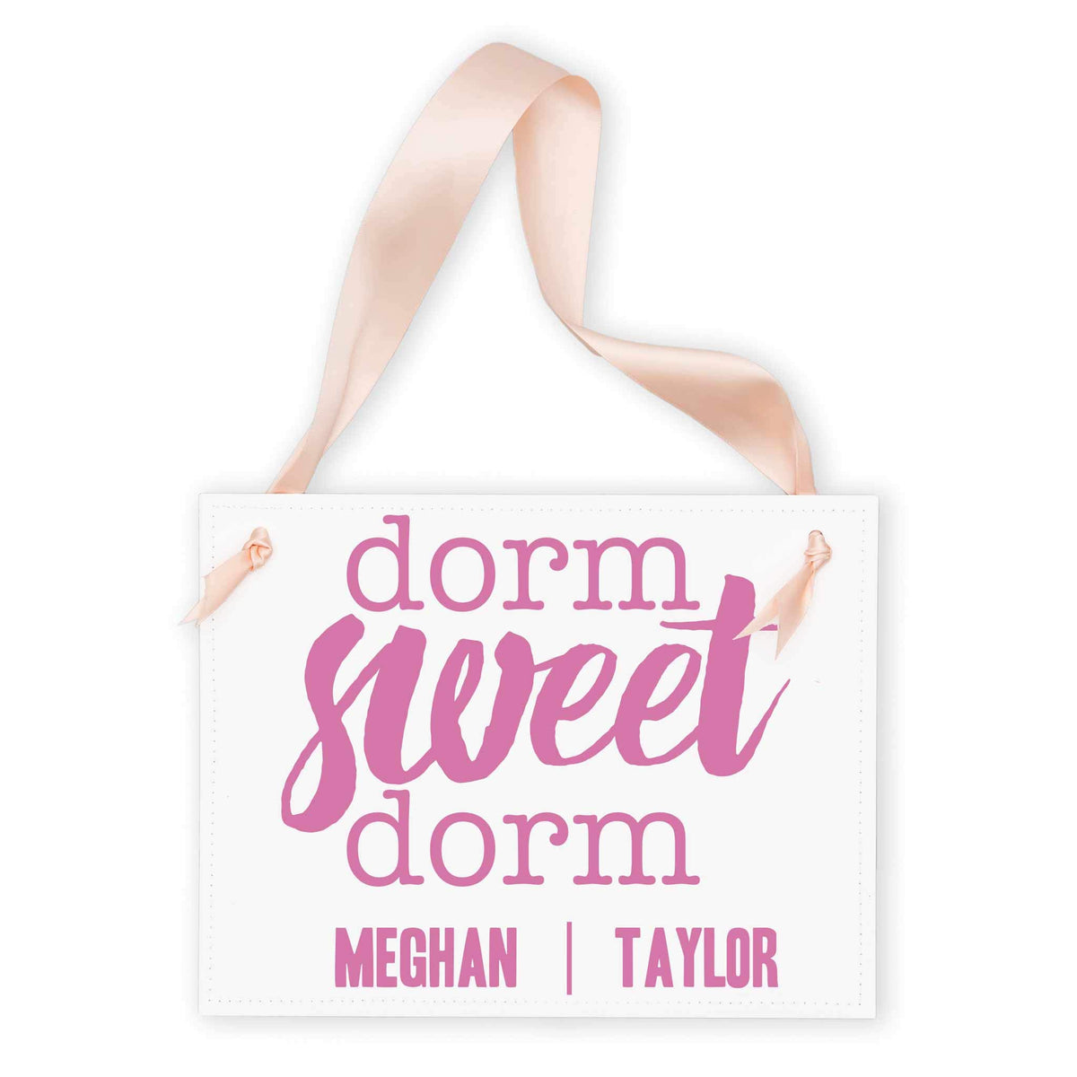 Ritzy Rose custom roommate names sign on dorm door