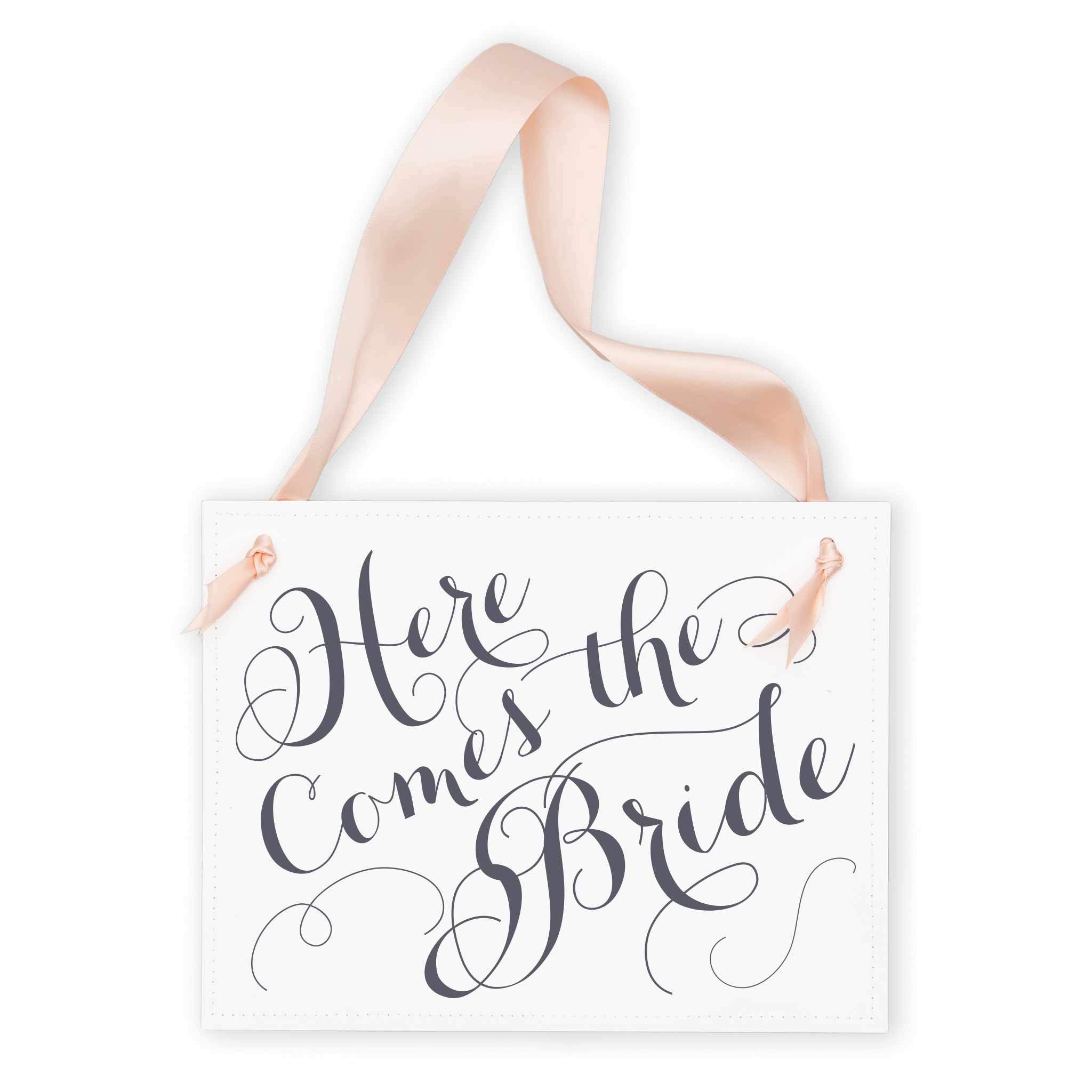 Ritzy Rose ring bearer wedding sign with blush ribbon
