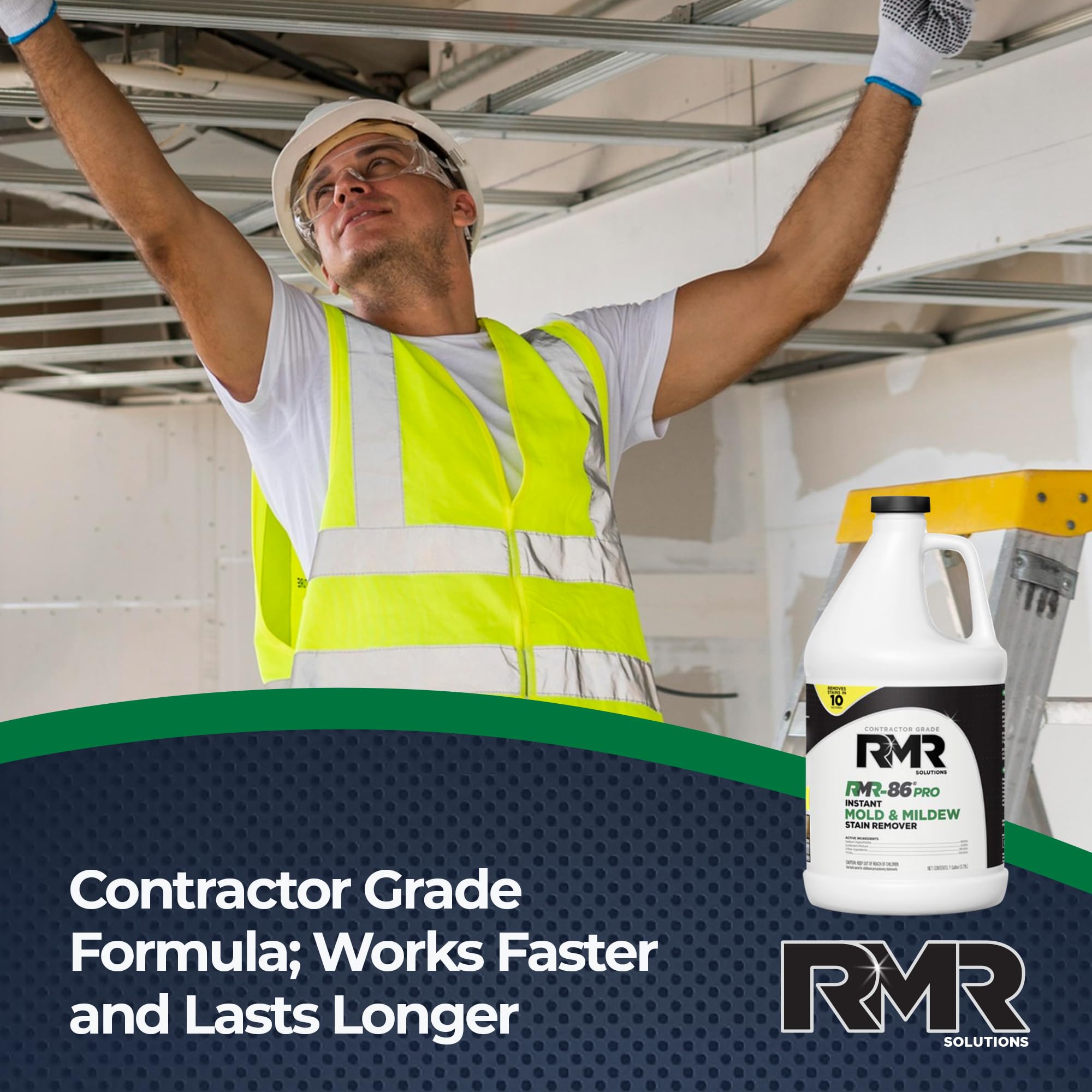 Professional grade mold remover on product label
