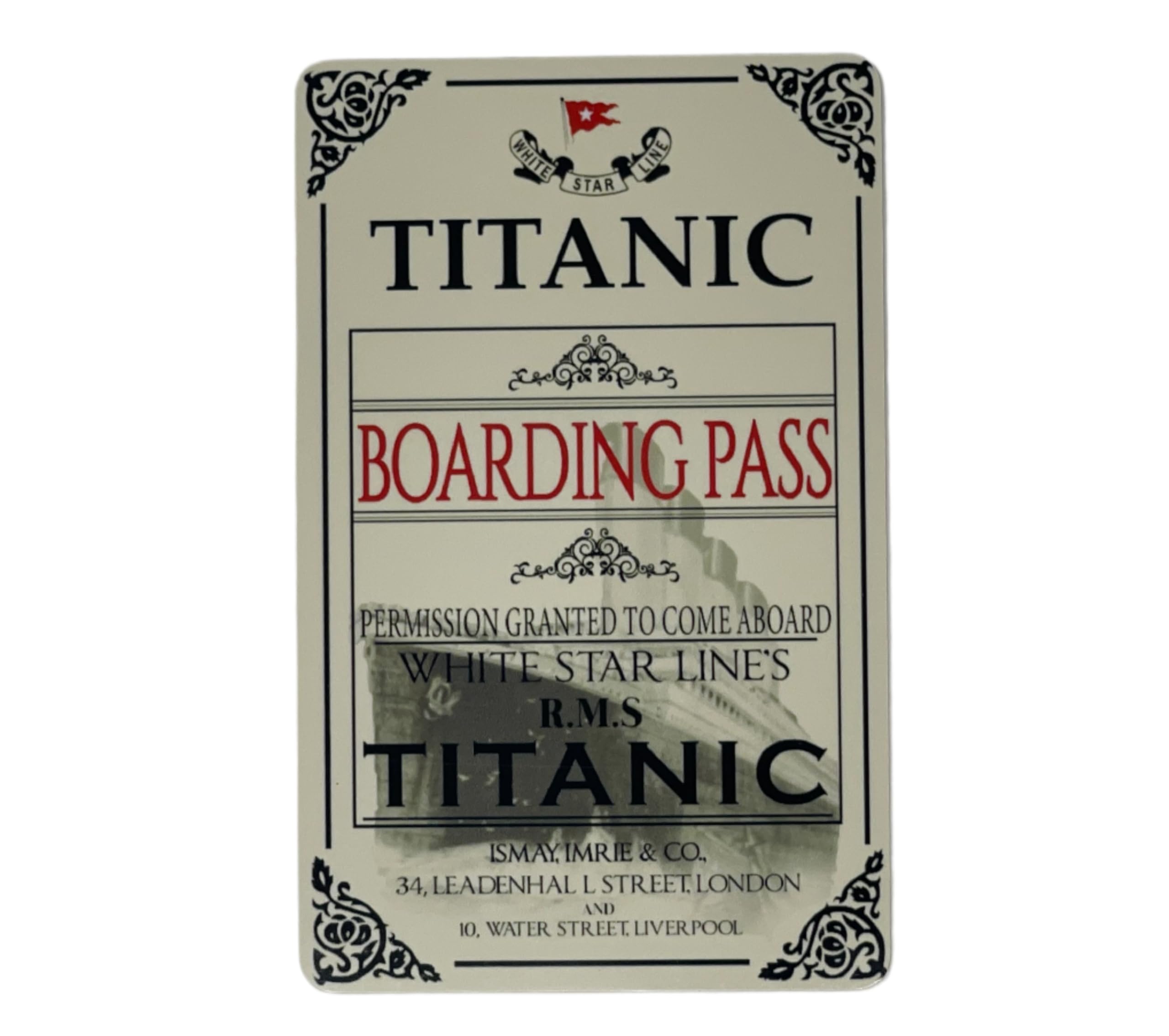 RMS Titanic Ticket ID Card front view