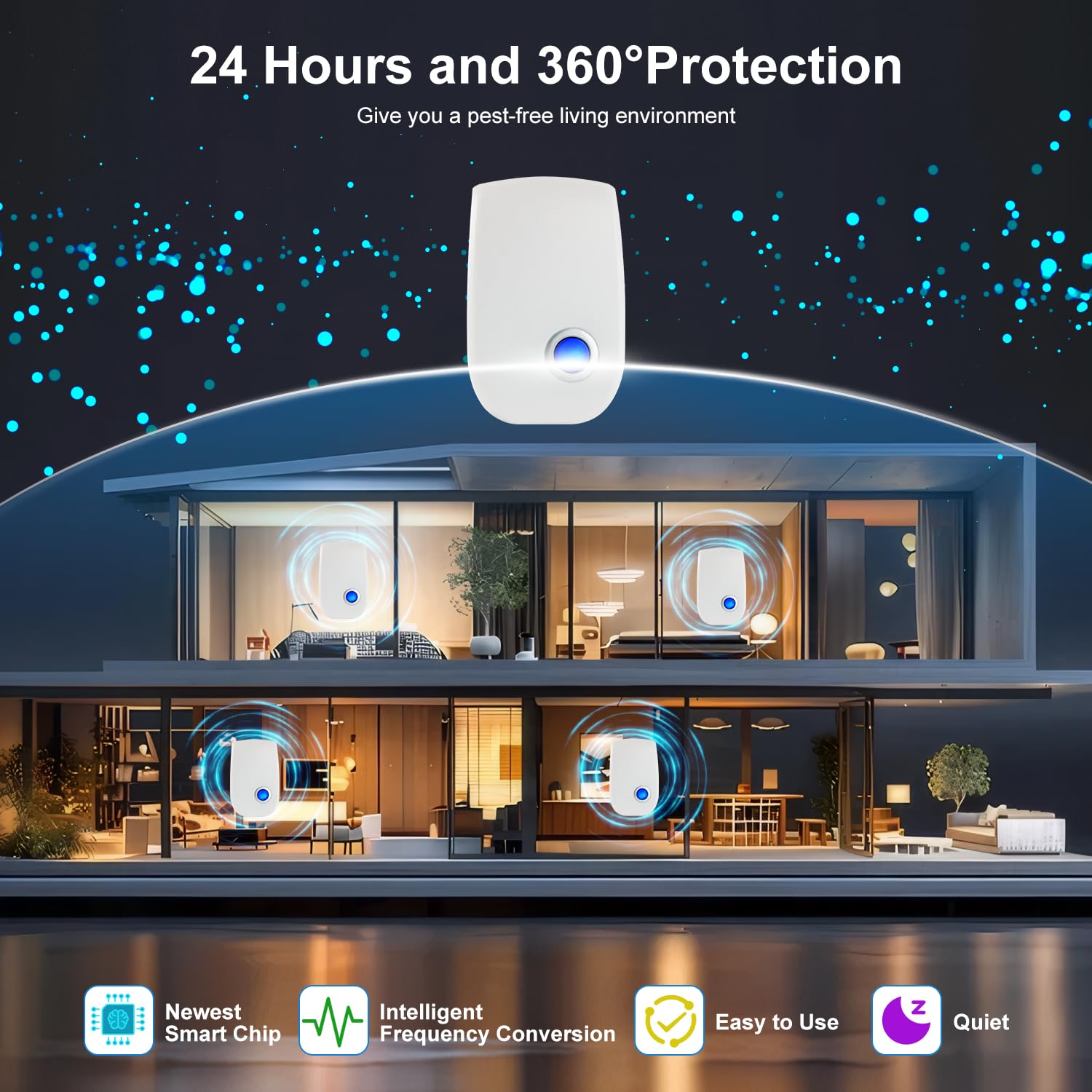 Cockroach and mosquito ultrasonic pest repeller device