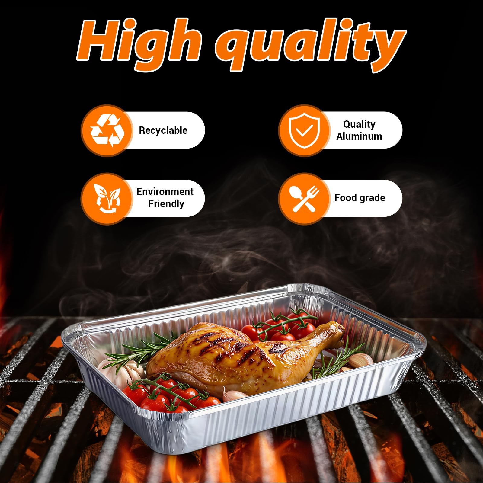 Versatile AACGIN foil pans for roasting steaming and storing